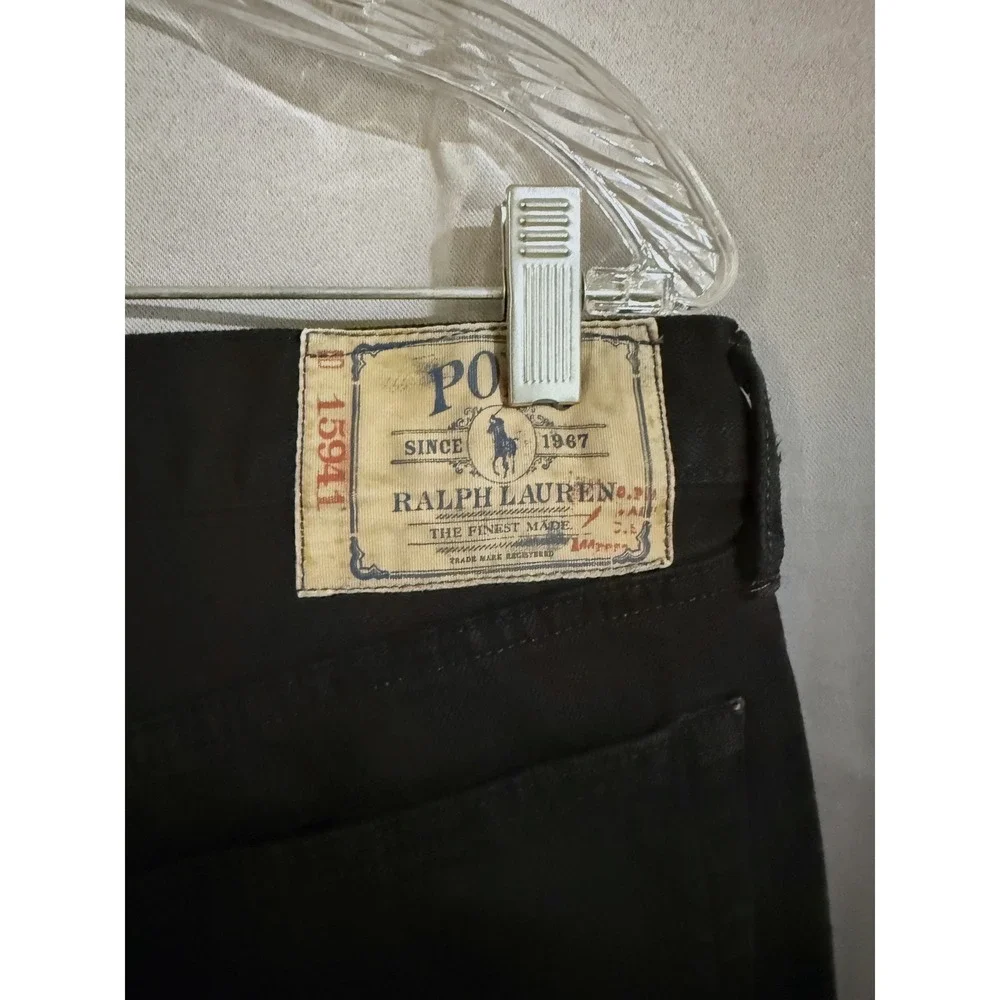 Polo R.L. Black Denim Hampton 867 Jeans Men 34x34 Embroidered Polo Triple Pony